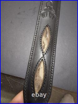 Aa&e Leathercraft 2020 32 Padded Black Rifle Sling With Elk Design Very Nice