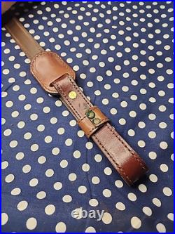 Aa&e Tooled Stitched Elk Mountain Scene Leather Padded Rifle Sling Suede Backed