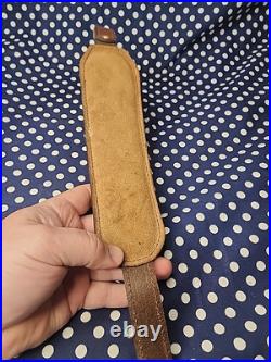 Aa&e Tooled Stitched Elk Mountain Scene Leather Padded Rifle Sling Suede Backed