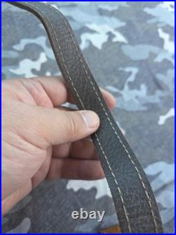 Aa&e White Stitched Suede 2 Diamond Suede Backed Leather Rifle Sling