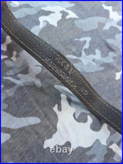 Aa&e White Stitched Suede 2 Diamond Suede Backed Leather Rifle Sling