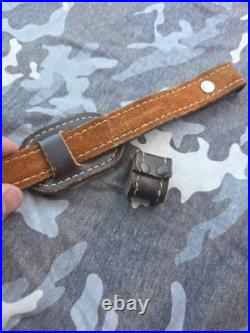 Aa&e White Stitched Suede 2 Diamond Suede Backed Leather Rifle Sling