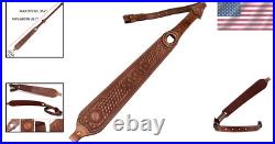 Adjustable Vintage Leather Rifle Sling for Shotguns with Secure Chicago Screws