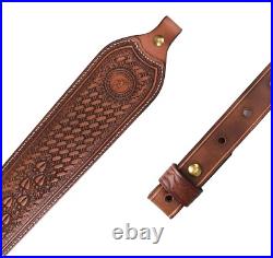Adjustable Vintage Leather Rifle Sling for Shotguns with Secure Chicago Screws
