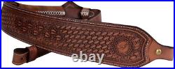 Adjustable Vintage Leather Rifle Sling for Shotguns with Secure Chicago Screws
