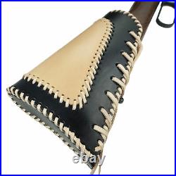 Ambidextrous Leather Rifle Buttstock with Shell Holder Sling for 30-06 308 30-30