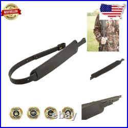 Amish Buffalo Leather Rifle Sling Padded 42 USA Handmade Black Brown