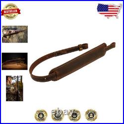 Amish Handmade Buffalo Leather Padded Rifle Sling, USA Made, Brown/Black
