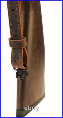 Amish Handmade Buffalo Leather Rifle Sling Elegant Crazy Horse/Brown, 1 Width