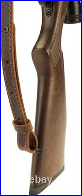 Amish Handmade Buffalo Leather Rifle Sling Elegant Crazy Horse/Brown, 1 Width