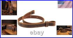 Amish-Made Buffalo Hide Rifle Sling 42 Adjustable with Elegant Brown Stitch Amish-Made Buffalo Hide Rifle Sling 42 Adjustable with Elegant Brown Stitch