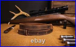 Amish-Made Buffalo Hide Rifle Sling 42 Adjustable with Elegant Brown Stitch Amish-Made Buffalo Hide Rifle Sling 42 Adjustable with Elegant Brown Stitch