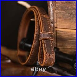 Amish-Made Buffalo Hide Rifle Sling 42 Adjustable with Elegant Brown Stitch Amish-Made Buffalo Hide Rifle Sling 42 Adjustable with Elegant Brown Stitch