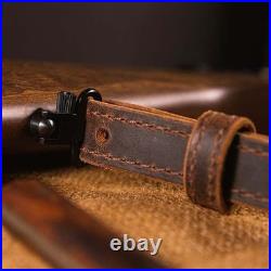 Amish-Made Buffalo Hide Rifle Sling 42 Adjustable with Elegant Brown Stitch Amish-Made Buffalo Hide Rifle Sling 42 Adjustable with Elegant Brown Stitch