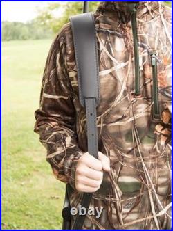 BF500 Buffalo Leather Gun Sling, Black/Brown Stitched