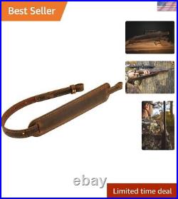 BF500 Buffalo Leather Padded Rifle Gun Sling, Crazy Horse/Brown Stitched, Bla