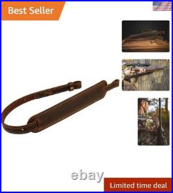 BF500 Buffalo Leather Padded Rifle Gun Sling, Crazy Horse/Brown Stitched, Bla
