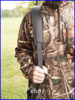 BF500 Buffalo Leather Padded Rifle Gun Sling, Crazy Horse/Brown Stitched, Bla