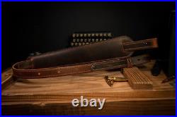 BF500 Handmade Buffalo Leather Rifle Sling Adjustable & Comfortable Design