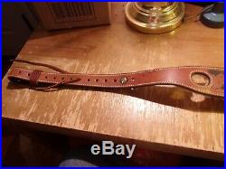 BIANCHI #74 COBRA GRANDE Tooled Leather Rifle Sling Shearling Lined NICE