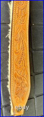 BIANCHI COBRA #70 TOOLED SHEEP BACKED LEATHER RIFLE SLING COBRA vintage