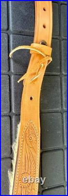 BIANCHI COBRA #70 TOOLED SHEEP BACKED LEATHER RIFLE SLING COBRA vintage