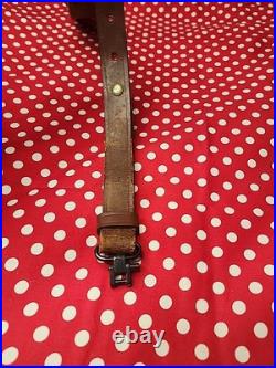 BIANCHI COBRA TOOLED STITCHED POUCHED SUEDE BACKED RIFLE SLING With SWIVELS