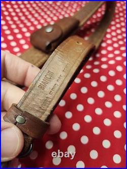 BIANCHI COBRA TOOLED STITCHED POUCHED SUEDE BACKED RIFLE SLING With SWIVELS