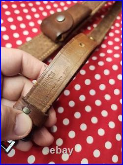 BIANCHI COBRA TOOLED STITCHED POUCHED SUEDE BACKED RIFLE SLING With SWIVELS