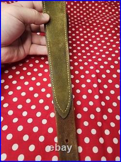 BIANCHI COBRA TOOLED STITCHED POUCHED SUEDE BACKED RIFLE SLING With SWIVELS