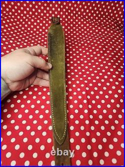 BIANCHI COBRA TOOLED STITCHED POUCHED SUEDE BACKED RIFLE SLING With SWIVELS