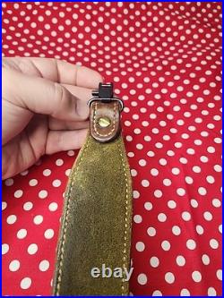 BIANCHI COBRA TOOLED STITCHED POUCHED SUEDE BACKED RIFLE SLING With SWIVELS