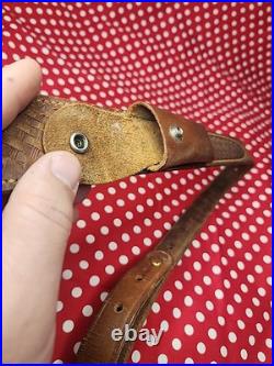BIANCHI COBRA TOOLED STITCHED POUCHED SUEDE BACKED RIFLE SLING With SWIVELS