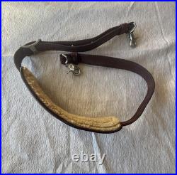 BIANCHI WHITE STITCHED SHEEP SHEARLING BACKED LEATHER RIFLE SLING Vintage