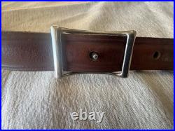 BIANCHI WHITE STITCHED SHEEP SHEARLING BACKED LEATHER RIFLE SLING Vintage