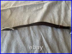 BIANCHI WHITE STITCHED SHEEP SHEARLING BACKED LEATHER RIFLE SLING Vintage