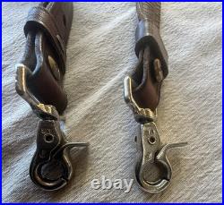 BIANCHI WHITE STITCHED SHEEP SHEARLING BACKED LEATHER RIFLE SLING Vintage