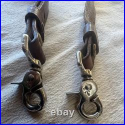 BIANCHI WHITE STITCHED SHEEP SHEARLING BACKED LEATHER RIFLE SLING Vintage