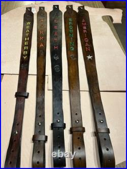 BROWNING # 2 Custom Leather Rifle Sling Hand Tooled And Made in the USA