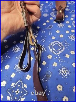 BROWNING HORESEHAIR LEATHER RIFLE SLING THUMBHOLE BUCKLE With SWIVELS