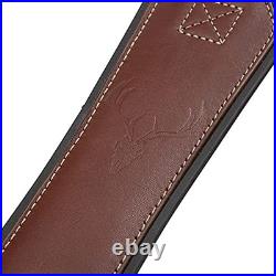 BakTrak Brown Leather Gun Sling with Grip Panel and Quick Adjusting Swivels