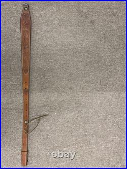 Bianchi Cobra #70 White Stitched Tooled Sheep Backed Leather Rifle Sling