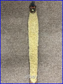 Bianchi Cobra #70 White Stitched Tooled Sheep Backed Leather Rifle Sling