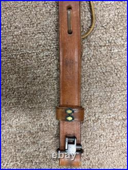 Bianchi Cobra #70 White Stitched Tooled Sheep Backed Leather Rifle Sling