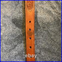 Bianchi Cobra #70 White Stitched Tooled Sheep Backed Leather Rifle Sling