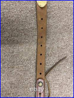 Bianchi Cobra #70 White Stitched Tooled Sheep Backed Leather Rifle Sling
