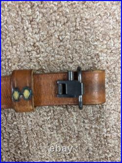 Bianchi Cobra #70 White Stitched Tooled Sheep Backed Leather Rifle Sling
