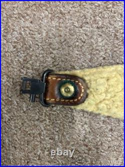 Bianchi Cobra #70 White Stitched Tooled Sheep Backed Leather Rifle Sling