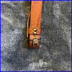 Bianchi Cobra #70 White Stitched Tooled Sheep Backed Leather Rifle Sling