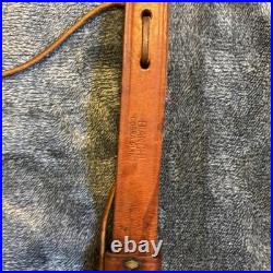 Bianchi Cobra #70 White Stitched Tooled Sheep Backed Leather Rifle Sling